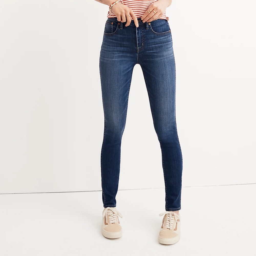 Madewell 10" High Rise Skinny Jeans in Danny Wash with Tencel